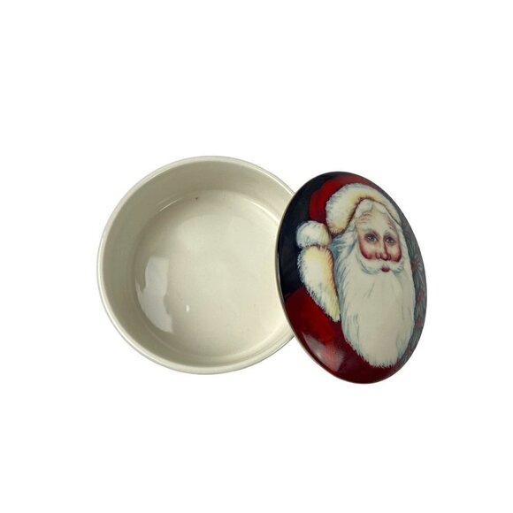 Mikasa‎ Old Saint Nick Covered Trinket Dish Porcelain Bowl w Lid Christmas - Picture 2 of 7